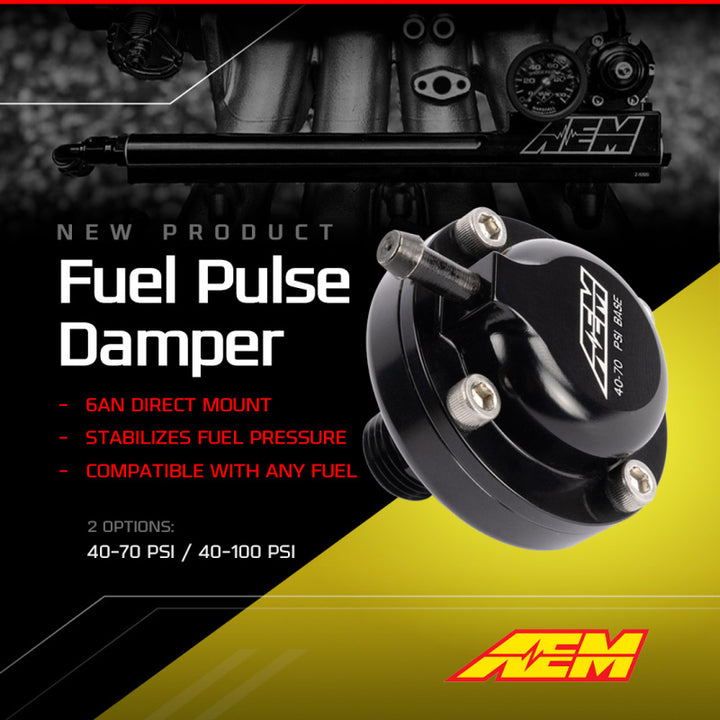 AEM AN6 ORB 40–70 PSI Fuel Pulse Damper