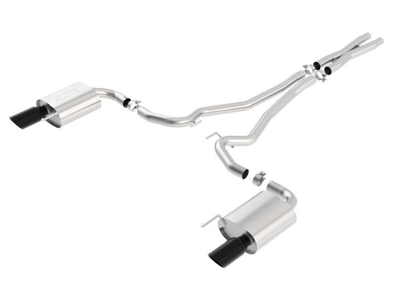 Borla S-Type Cat-Back Exhaust System 15-17 Ford Mustang GT 5.0L V8 2.5in Pipe 4in Tip Black Chrome