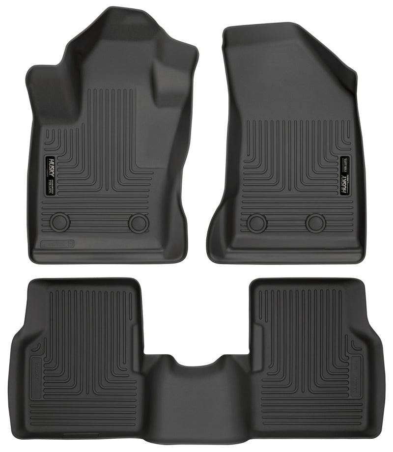 Husky Liners WeatherBeater Front & 2nd Seat Floor Liners - Jeep Compass (2017-2025) - Black