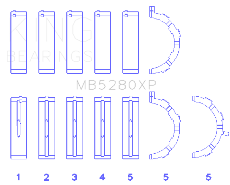 King Engine Bearings Performance Main Bearing Set for Ford V8 4.6L/5.4L Size STD - OneFastShop