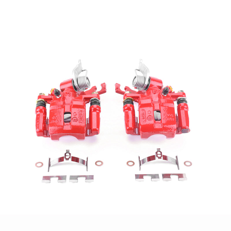PowerStop Rear Red Calipers with Brackets for 98-02 Honda Accord - Pair - OneFastShop