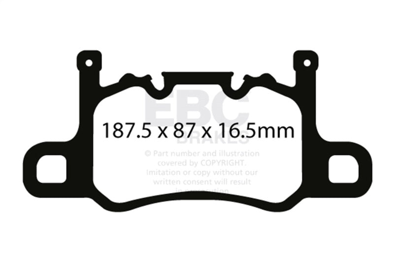 EBC Yellowstuff Rear Brake Pads for 13-15 Porsche 911 (991) Cast Iron Rotor 3.8 GT3