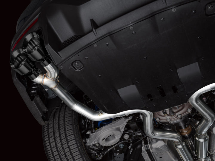 AWE Ford Mustang Dark Horse S650 Catback Exhaust with Quad Black Tips