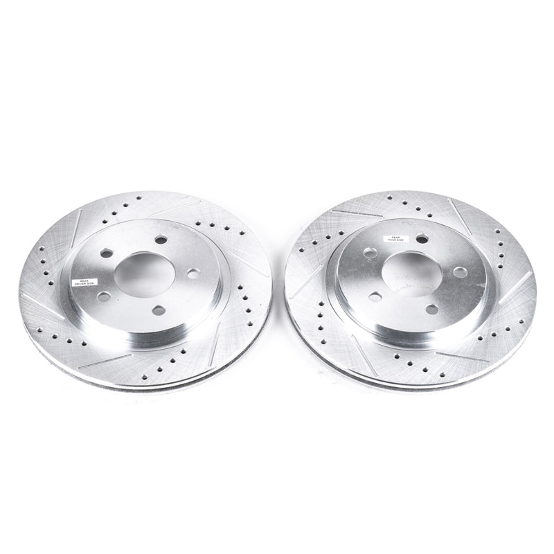 PowerStop Evolution Drilled & Slotted Rear Brake Rotors - Ford Mustang 2005-2014 - Pair