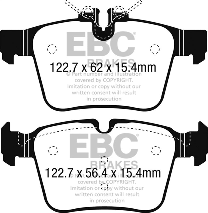EBC 15+ Rear Brake Pads for Mercedes-Benz C300 (W205) 2.0 Turbo 4-Matic Yellowstuff - OneFastShop