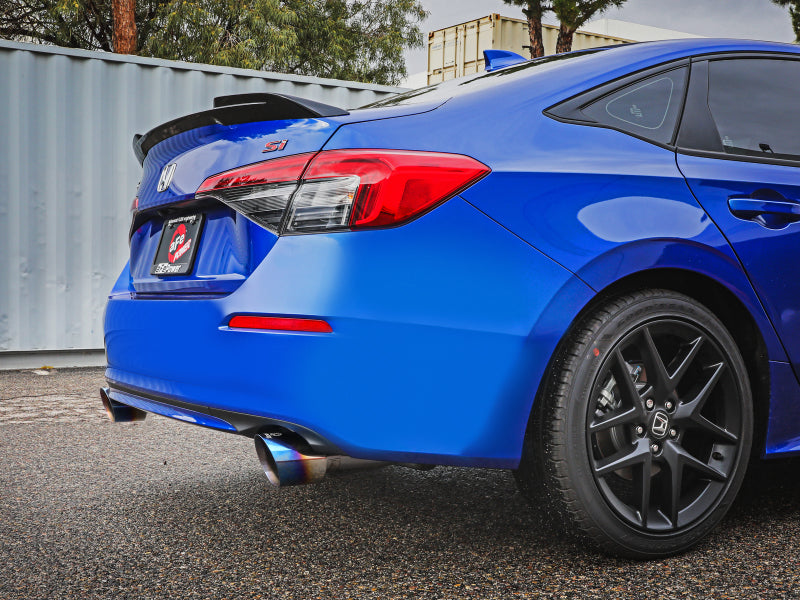 aFe Power Takeda 304 SS Exhaust with Blue Flame Tips for Honda Civic Si - 22-23