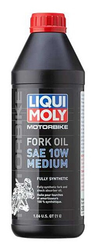 LIQUI MOLY 1L Motorbike Fork Oil SAE 10W Medium - Full Synthetic Oil for Aprilia, BMW, Ducati, and More