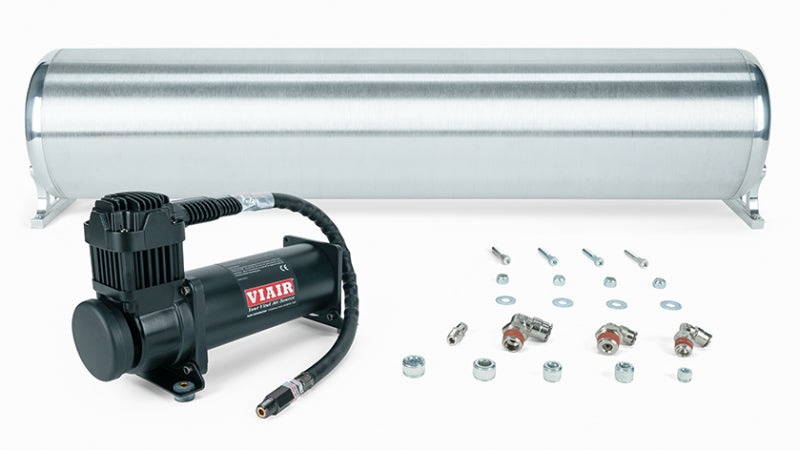 Air Lift 28in FLO Tank with Viair 444c Black Compressor - Incl. Fittings & Tank Mounting Hardware