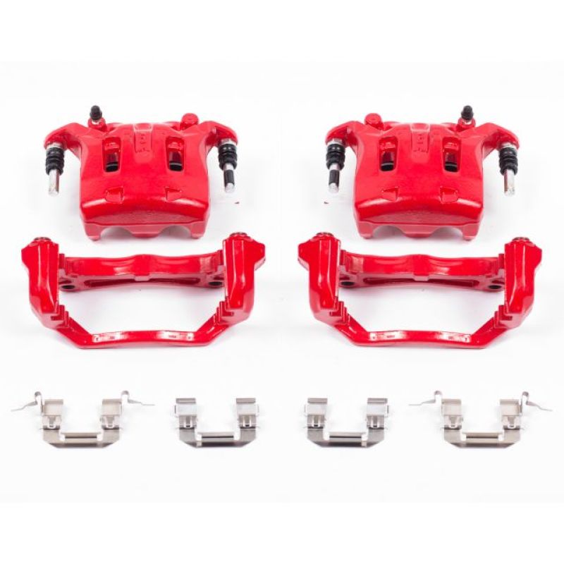 PowerStop Front Red Calipers with Brackets Pair for 08-12 Infiniti EX35