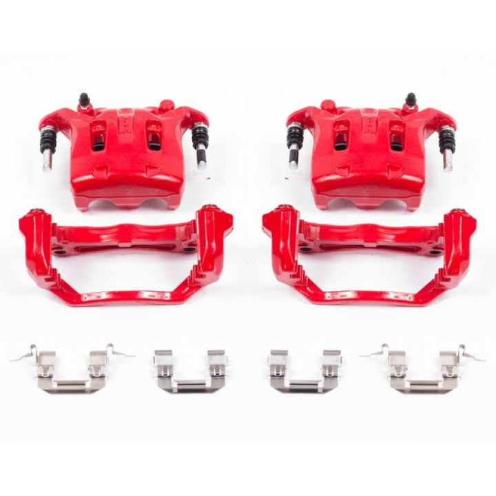 PowerStop Front Red Calipers with Brackets Pair for 08-12 Infiniti EX35