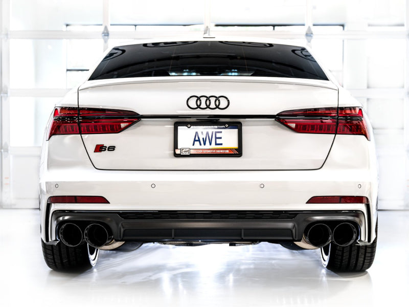 AWE Tuning Track Edition Exhaust - Audi C8 S6/S7 2.9T V6 AWD - Diamond Black Tips
