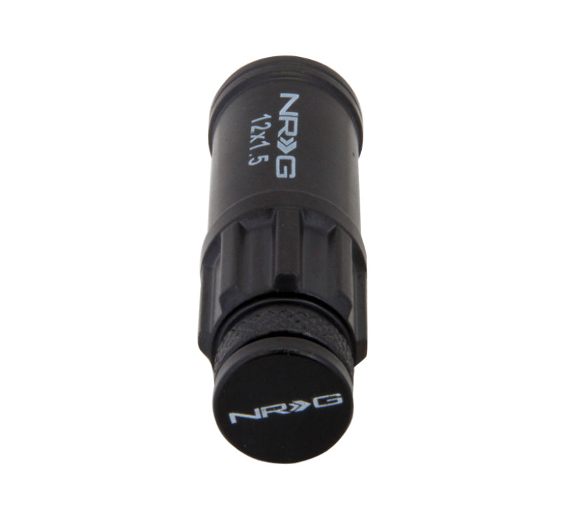 Nrg 700 Series Steel Lug Nut Set 21 Pc with Locks & Lock Socket - Black