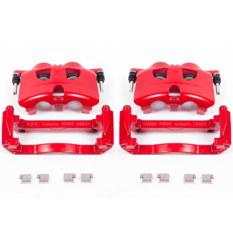 PowerStop Front Red Calipers with Brackets Pair for 2012-2019 Ford F-150 - OneFastShop