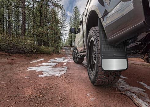 Husky Liners Universal Rear Mud Flaps - Black (with Weight, 12in Wide)