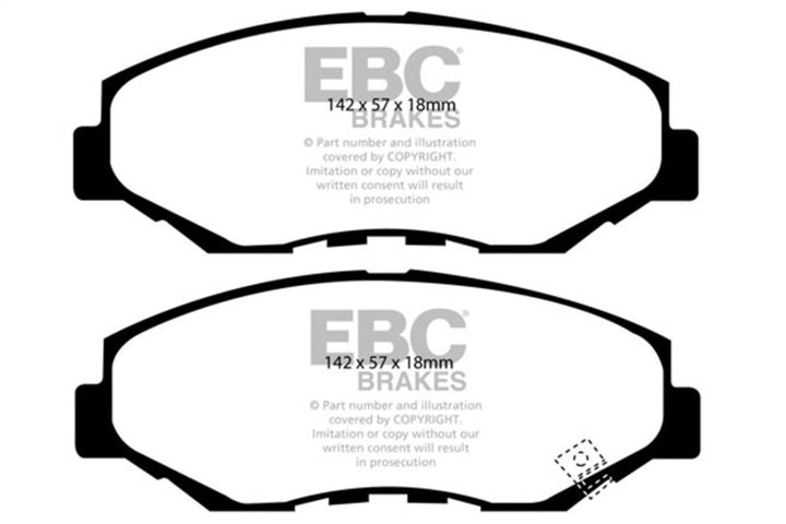 EBC Yellowstuff Front Brake Pads for Acura ILX 1.5 Hybrid 13-15 - OneFastShop
