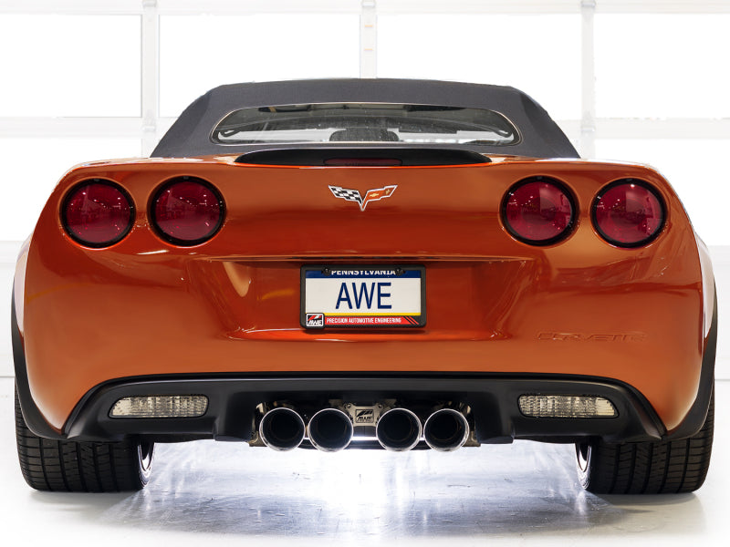 AWE Tuning Touring Edition Axle-Back Exhaust - Chevrolet Corvette C6 2005-2008 - Chrome Silver Tips, image 8