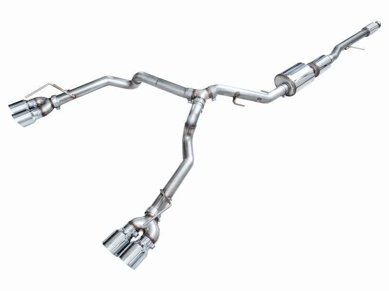 AWE Tuning 0FG Chrome Silver Tip Split Rear Exit Cat-Back Exhaust - Chevrolet Suburban / GMC Yukon XL 2021+