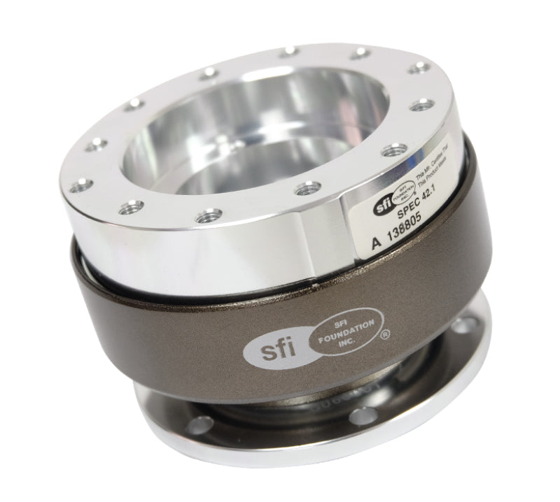 NRG Quick Release Gen 2.0 Steering Wheel Adapter - Silver with Chrome Ring, SFI 42.1, image 6