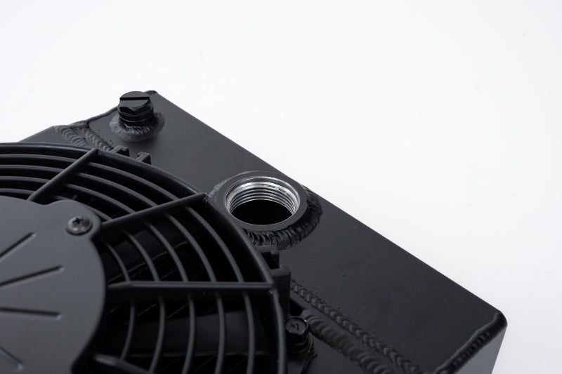 CSF Universal Drag Race Tuck Radiator with 9in Spal Fan 10.5in H x 10in L x 3.6in W Black - OneFastShop