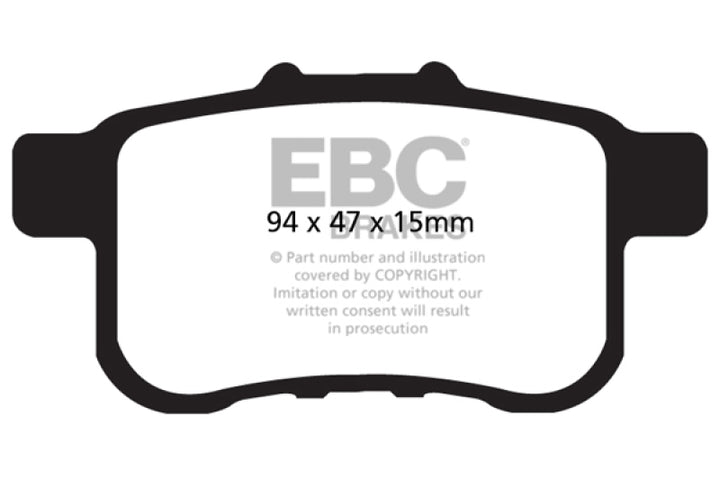 EBC Yellowstuff Rear Brake Pads for 09-14 Acura TSX 2.4 - OneFastShop