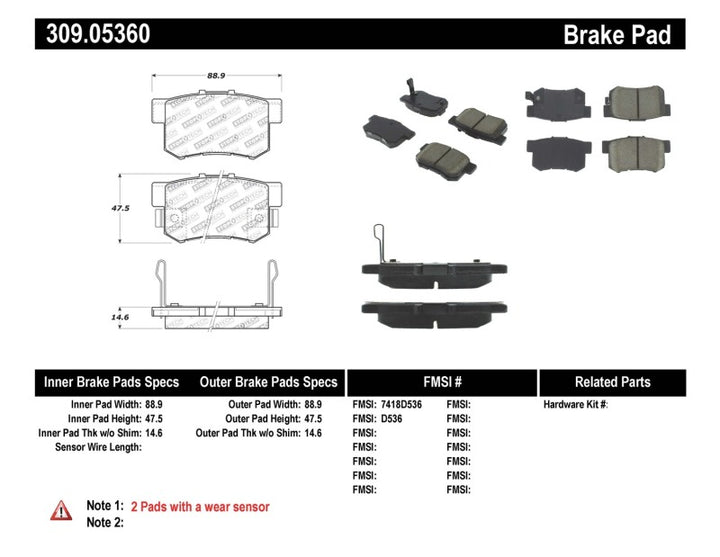 StopTech Performance Rear Brake Pads for 08-10 Honda Accord Coupe/Sedan - OneFastShop
