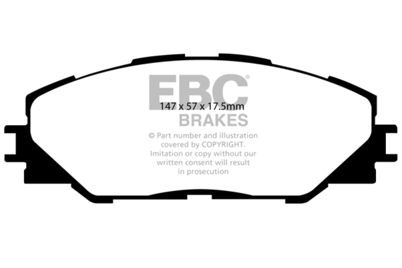 EBC Yellowstuff Front Brake Pads - Toyota RAV4, Matrix, Pontiac Vibe 2006-2018