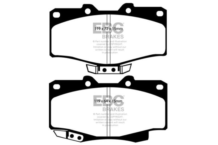 EBC Yellowstuff Front Brake Pads for 90-91 Toyota 4 Runner 2.4 - OneFastShop