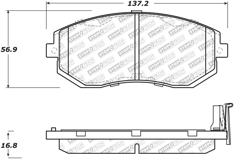 Stoptech Street Select Brake Pads - Front for Subaru BRZ, Crosstrek, Forester, Impreza, Legacy, XV Crosstrek, Toyota 86 - OneFastShop