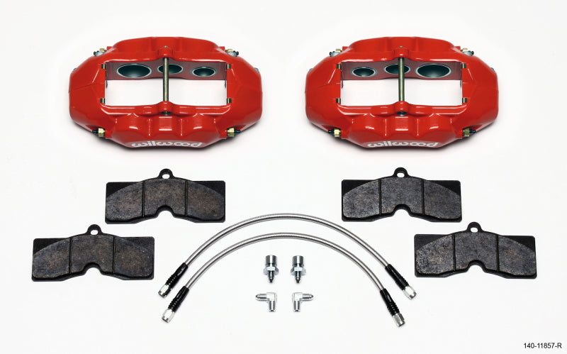 Wilwood D8-6 Front Caliper Kit Red Six Piston Chevrolet Corvette C2 C3 1965-1982 - OneFastShop