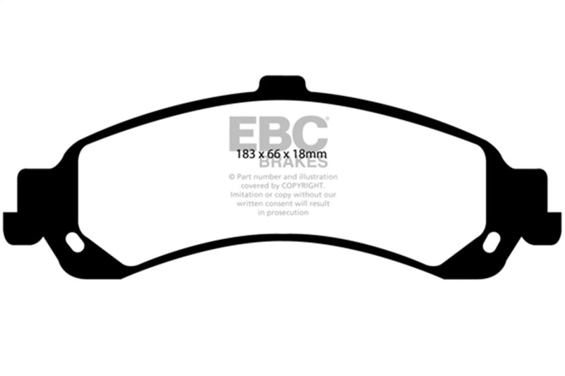 EBC Yellowstuff Rear Brake Pads for 02-06 Cadillac Escalade 5.3 PBR Rear Caliper - OneFastShop