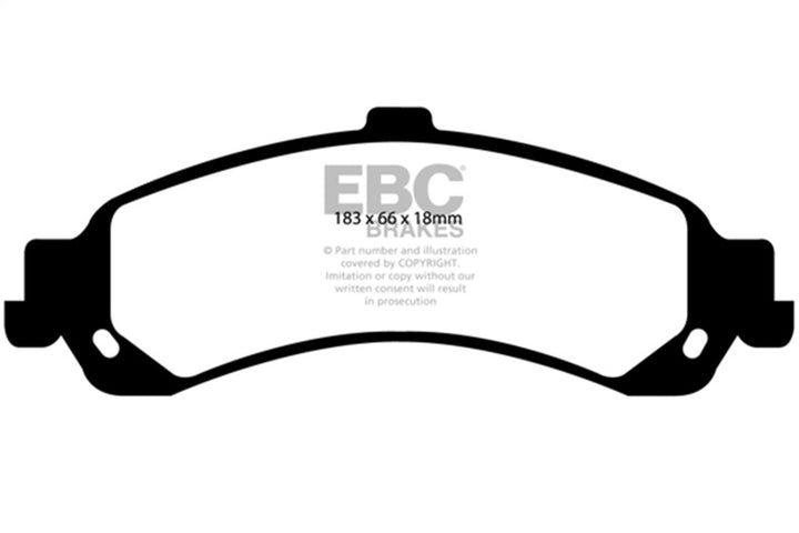 EBC Yellowstuff Rear Brake Pads for 02-06 Cadillac Escalade 5.3 PBR Rear Caliper - OneFastShop