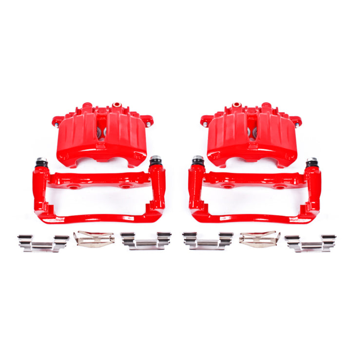 PowerStop Rear Red Calipers with Brackets for 02-06 Cadillac Escalade - Complete Pair - OneFastShop
