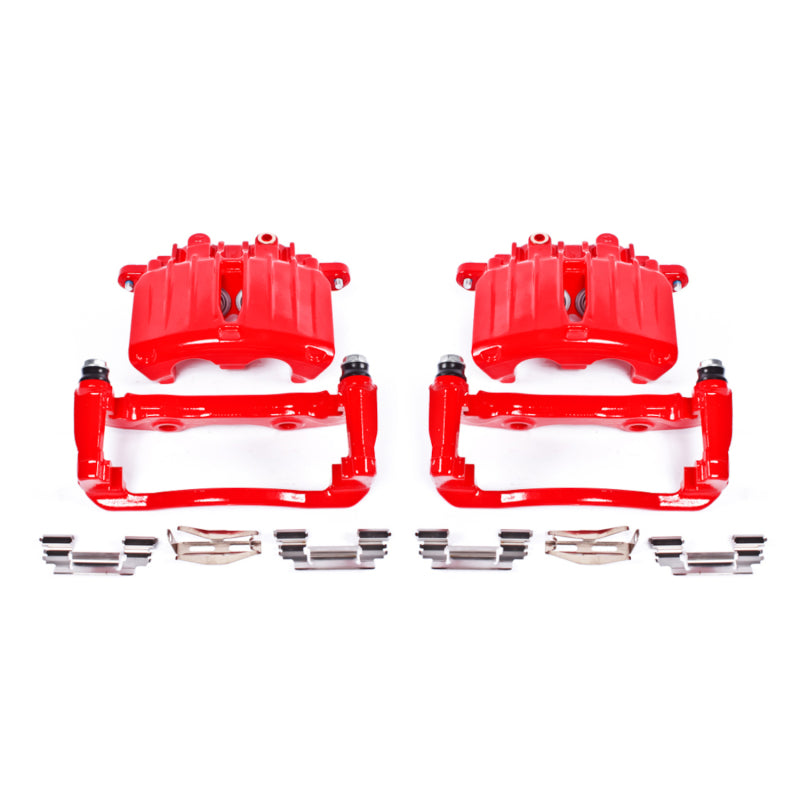 PowerStop Rear Red Calipers with Brackets for 02-06 Cadillac Escalade - Complete Pair - OneFastShop