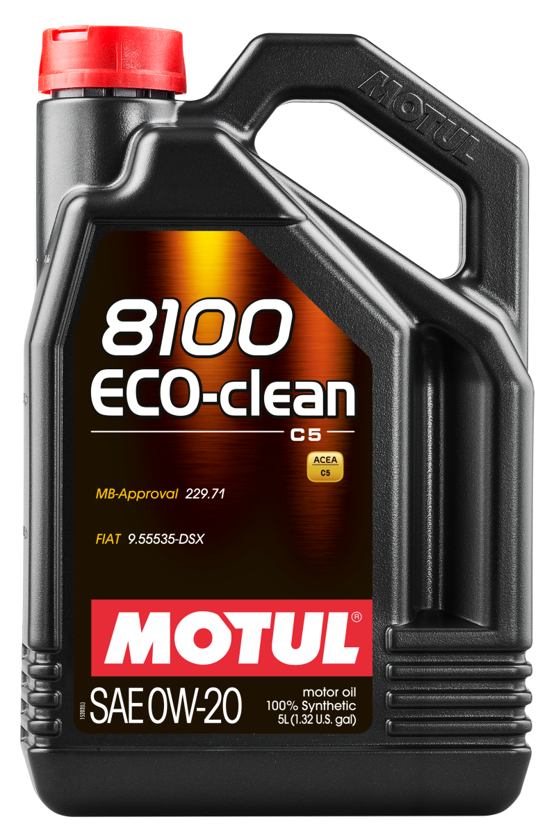 Motul 5L Synthetic Engine Oil 8100 0W20 Eco-Clean Fuel Economy Lubricant for Gasoline and Diesel Engines - OneFastShop