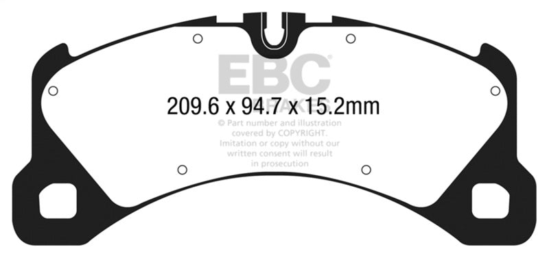 EBC Yellowstuff Front Brake Pads for 14+ Porsche Macan 3.0 Twin Turbo (Cast Iron Rotors Only) - OneFastShop