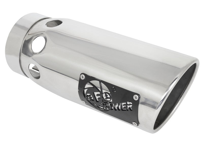 aFe Large Bore-HD 4in 409SS DPF-Back Exhaust System for 20 GM Diesel Trucks V8-6.6L – with Polished Tips