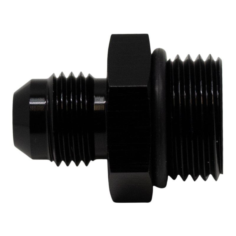DeatschWerks 8AN ORB Male to 6AN Male Flare Adapter with O-Ring - 6061-T6 Anodized Matte Black