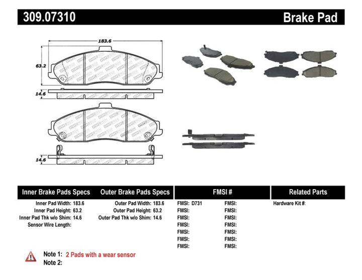 StopTech Performance Front Brake Pads for 04-08 Cadillac XLR/XLR-V, 97-10 Corvette, 05-06 Pontiac GTO - OneFastShop