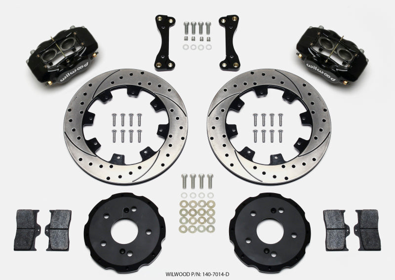 Wilwood Forged Dynalite Front Hat Kit 12.19in Drilled for 02-06 Acura RSX 5 Lug - OneFastShop