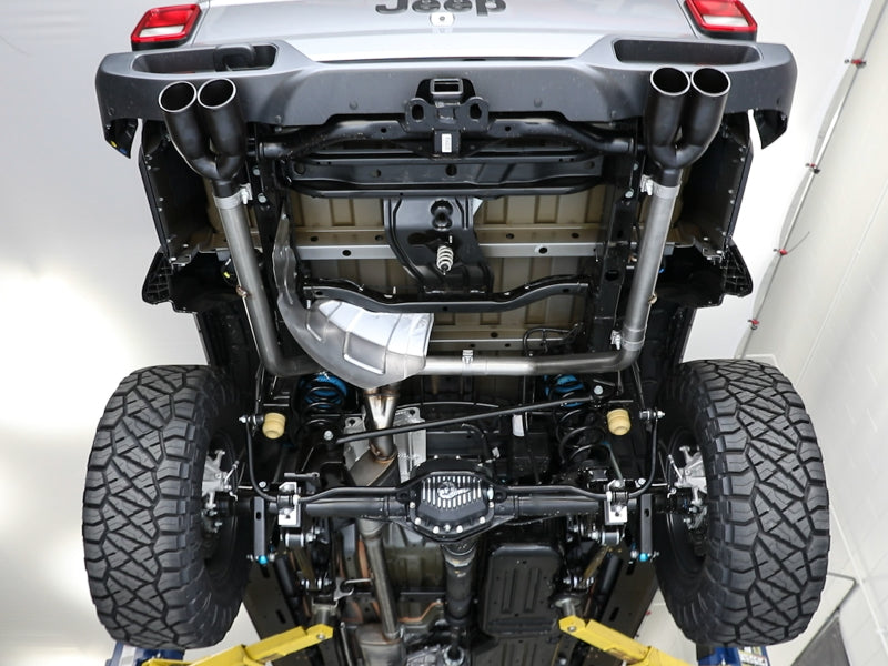 aFe Vulcan Series 3 Inch-2-1/2 Inch 304 SS Cat-Back 2020 Jeep Gladiator (JT) V6-3.6L With Black Tips
