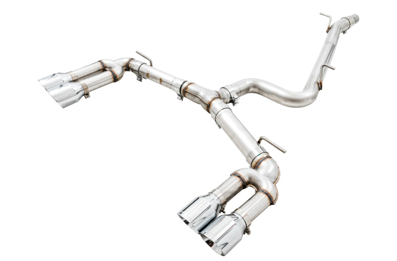 AWE Track Edition Cat-Back Exhaust - Audi S3 2015-2020 - 102mm Chrome Silver Tips