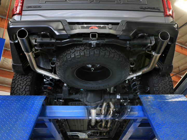 aFe Vulcan Series 3 in. to 3-1/2 in. Stainless Steel Cat-Back Exhaust System for 2021–2024 Ford F-150 – Black - OneFastShop