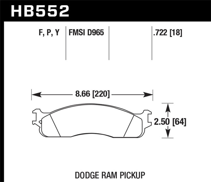 Hawk Super Duty Street Front Brake Pads for 2003-2008 Dodge Ram 1500 2500 3500 Models - OneFastShop