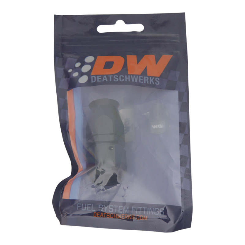 DeatschWerks 8AN Female Swivel Straight Hose End PTFE Anodized Matte Black with Olive Insert