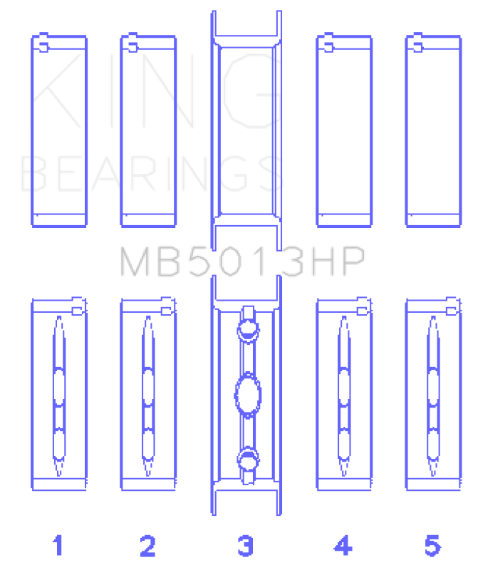 King Engine Bearings Bi-Metal Performance Main Bearing Set - Size STD for Chevy LS1/LS6/LS3 - OneFastShop