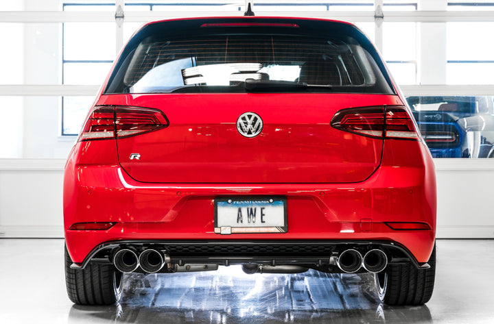 AWE Tuning SwitchPath Exhaust with Chrome Silver Tips 102mm - VW Golf R Mk7 - OneFastShop