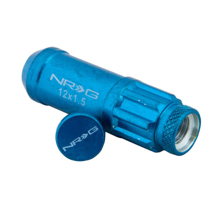 NRG 700 Series Steel Lug Nut Set 21 Pc with Locks & Lock Socket Blue - OneFastShop