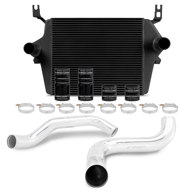 Mishimoto Intercooler Kit with Polished Pipes - Ford 7.3L Powerstroke PSD 1999-2003 - Black
