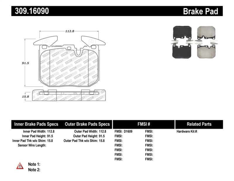 Stoptech Performance Brake Pads for BMW 228i, 230i, 320i, 328i, 330e (2013-2020) - OneFastShop