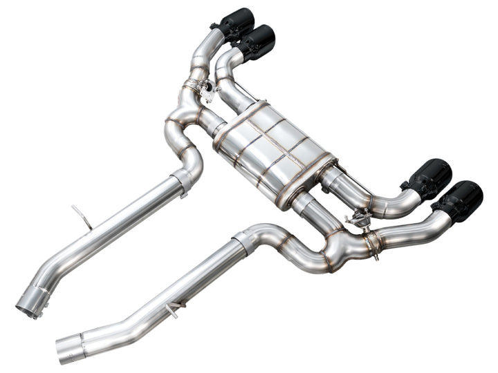 AWE Tuning Axle-Back Exhaust SwitchPath 2020-2025 BMW X3 M/M Comp (F97) AWD Diamond Black Tips